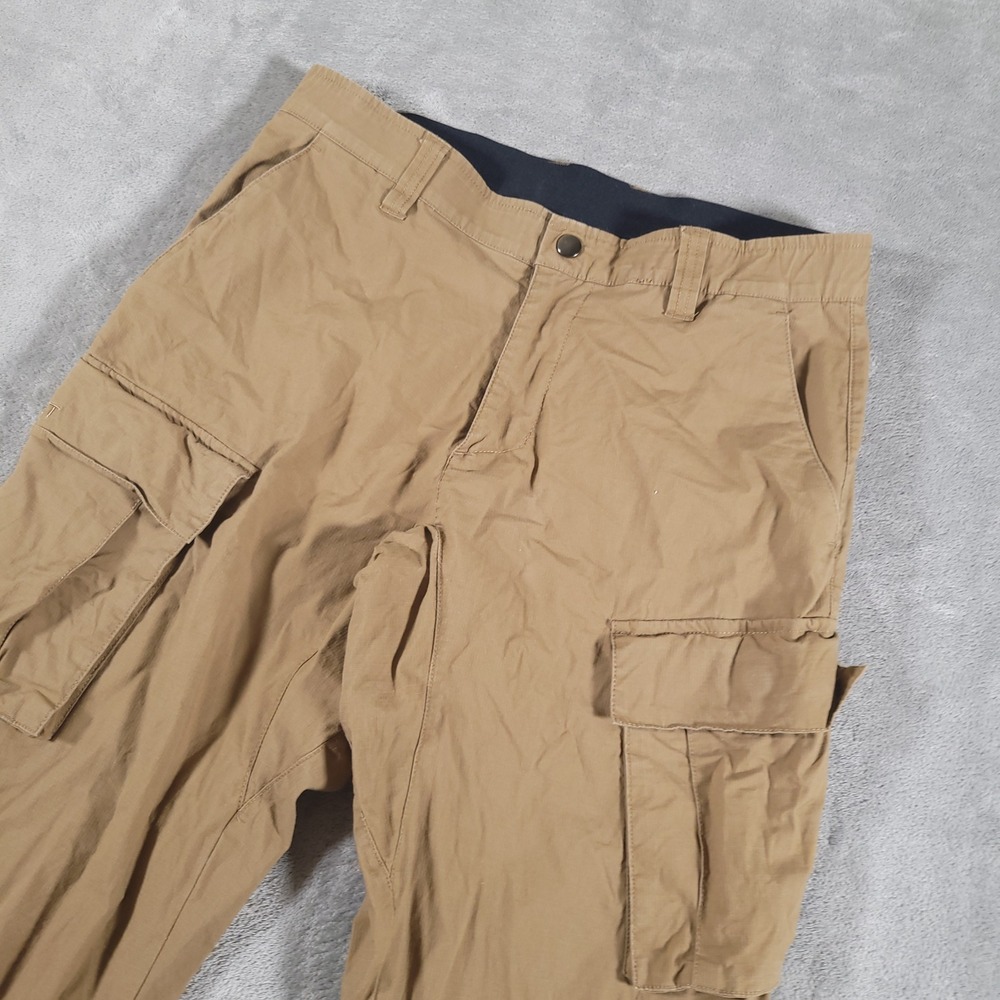 BYLT Cargo Pant Mens 32x32 Khaki Tan Ripstop Adjustable Cuffs Tactical Gorpcore